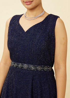 Navy Blue Shimmery Gown image number 2